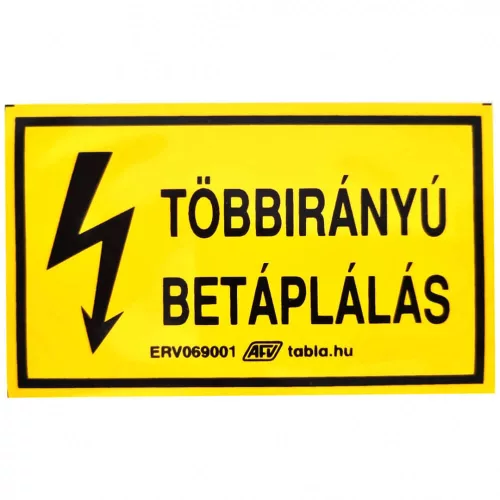 Öntapadó vinil matrica 60x100mm sárga - TÖBBIRÁNYÚ BETÁPLÁLÁS
