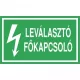 Öntapadó vinil matrica 60x100mm zöld - Leválasztó főkapcsoló