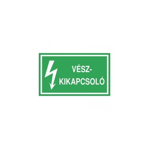 Öntapadó vinil matrica 60x100mm zöld - Vészkikapcsoló