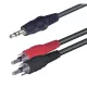 Audió kábel, 3,5 mm sztereó dugó-2 RCA dugó 1,5 m