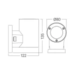 BRY- RITA-R-WHT-1xGU10-IP65-WALL LIGHT