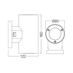 BRY- RITA-R-BLC-2xGU10-IP65-WALL LIGHT