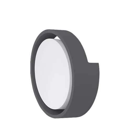 BRY-WALLS-D-RND-GRY-12W-3000K-IP65-WALL LIGHT