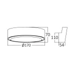 BRY-WALLS-D-RND-GRY-12W-6500K-IP65-WALL LIGHT