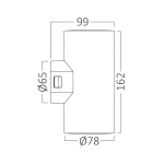 BRY-VEKTA-D-WL.2-GRY-2x9W-3IN1-IP65-WALL LIGHT