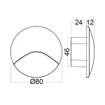 BRY-VEKSUS-RND-BLC-3W-3000K-IP65-STEP LIGHT