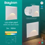 BRY-VEKSUS-SQR-WHT-3W-3000K-IP65-STEP LIGHT