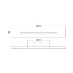 BRY-LEVA-WL600-20W-RCT-BLC-3000K-WALL LIGHT
