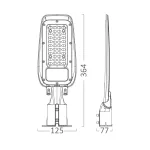 BRY-ST89-30W-GRY-6500K-IP66-LED STREET LIGHT