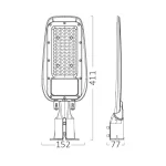 BRY-ST89-50W-GRY-6500K-IP66-LED STREET LIGHT