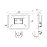 BRY-FLOOD-SF-20W-BLC-3000K-SNS-IP54-LED FLOODLIGHT