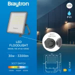 BRY-FLOOD-PF-30W-GRY-3IN1-IP65-LED FLOODLIGHT