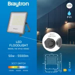 BRY-FLOOD-PF-50W-GRY-3IN1-IP65-LED FLOODLIGHT