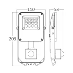BRY-FLOOD-PF-10W-GRY-3IN1-SNS-IP54-LED FLOODLIGHT