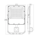 BRY-FLOOD-PF-50W-GRY-3IN1-SNS-IP54-LED FLOODLIGHT