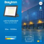 BRY-FLOOD-CF-50W-BLC-6500K-IP65-LED FLOODLIGHT