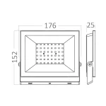 BRY-FLOOD-CF-50W-BLC-6500K-IP65-LED FLOODLIGHT