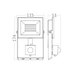 BRY-FLOOD-CF-20W-BLC-6500K-SNS-IP54-LED FLOODLIGHT