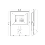 BRY-FLOOD-CF-50W-BLC-6500K-SNS-IP54-LED FLOODLIGHT