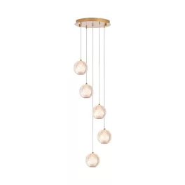 BRY-S001R-5H-5xG9-GLD-PENDANT LIGHT
