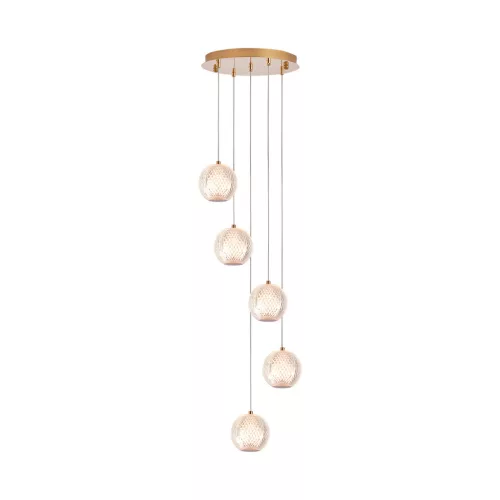 BRY-S001R-5H-5xG9-GLD-PENDANT LIGHT