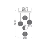 BRY-S001R-5H-5xG9-GLD-PENDANT LIGHT