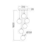BRY-S003R-6H-6xG9-AMB-PENDANT LIGHT