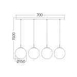 BRY-S003S-4H-4xG9-AMB-PENDANT LIGHT