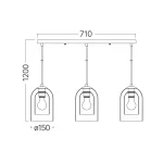 BRY-S004S-3H-3xE27-GLD-PENDANT LIGHT