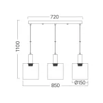 BRY-S007S-3H-3xE27-SMK-PENDANT LIGHT