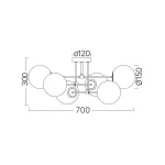 BRY-S012C-6H-6xG9-OPL-BLC-PENDANT LIGHT