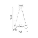 BRY-S013R-3H-3xG9-OPL-BLC-PENDANT LIGHT