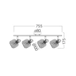 BRY-W001C-4H-4xE14-WDN-CEILING LIGHT