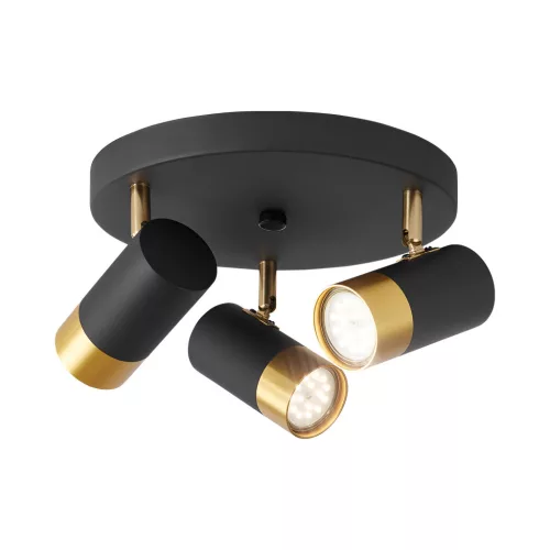 BRY-G002C-3H-3xGU10-GLD-BLC-CEILING LIGHT