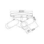 BRY-G002C-3H-3xGU10-GLD-BLC-CEILING LIGHT