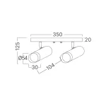 BRY-G002C-2H-2xGU10-GLD-BLC-CEILING LIGHT