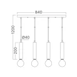 BRY-G005S-4H-4xE27-GLD-PENDANT LIGHT