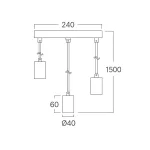 BRY-G006R-3H-3xE27-BLC-PENDANT LIGHT