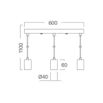 BRY-G006S-3H-3xE27-BLC-PENDANT LIGHT