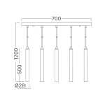 BRY-G007S-1H-5xG9-BLC-PENDANT LIGHT