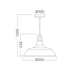 BRY-P003R-1H-1xE27-BRZ-PENDANT LIGHT