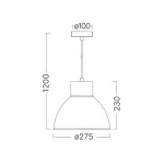 BRY-P008R-1H-1xE27-WHT-PENDANT LIGHT