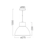 BRY-P008R-1H-1xE27-BLU-PENDANT LIGHT