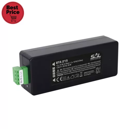 SAL BTA 215 vezeték nélküli BT erősítő, 2x15 W / 4 Ohm, 2x10 W / 8 Ohm, 20 Hz - 20.000 Hz, BTA_215