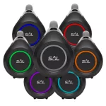 SAL BT 7000 hordozható bluetooth kihangosító, BoomBox, 2 x 30 W, BT TWS, 3.5mm AUX, USB, EQ, LED effektek, telefontöltés, USB-C és AUX kábel, vízálló, BT_7000