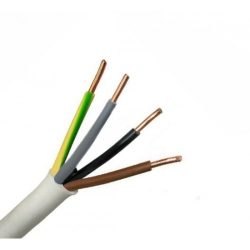   MT kábel 4x1,0mm2 fehér PVC köpenyes réz erű sodrott H05VV-F (MTK)