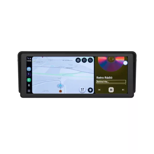 SAL CARPLAY10 multimédia központ, 10” IPS LCD érintőképernyő, CarPlay, Android Auto, USB/microSD csatlakozás, Bluetooth, WiFi, beépített hangszóró, FM modulátor, tolatókamera bemenet