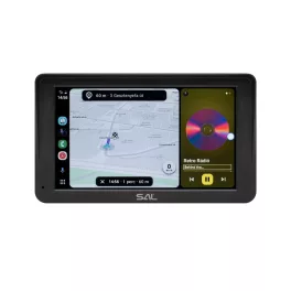   SAL CARPLAY7 autós multimédia központ, 7” IPS LCD érintőképernyő, CarPlay, Android Auto, USB, microSD, Bluetooth, WiFi, beépített hangszóró