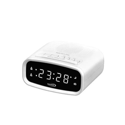 HAUSER TCL-8025W digitális ébresztőórás FM rádió, LED kijelző, 2 féle ébresztés, fehér színű