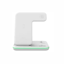   CANYON CNS-WCS302W 3in1 vezeték nélküli töltő, Qi szabvány, micro USB / lightning töltőport, fehér